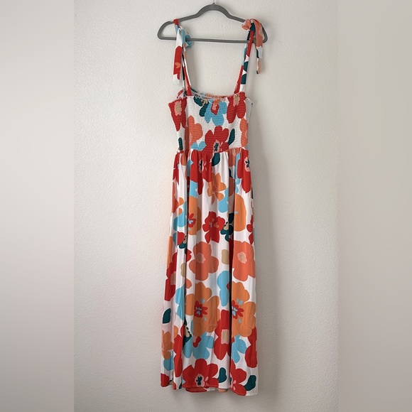 Dresses & Skirts - Floral Tie-Shoulder Maxi Dress Size Xl With Stretch